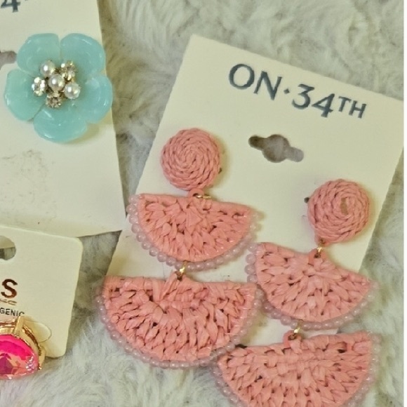 ON 34th Jewelry - ON 34TH Pink Woven Earrings